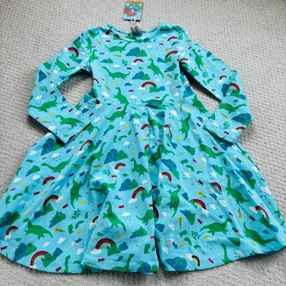 Frugi Sofia Skater Dress shore blue Nessie
